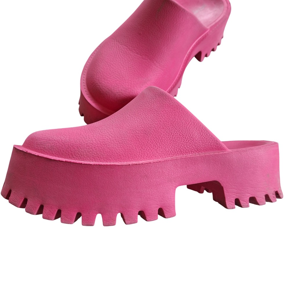 Jeffrey Campbell Hot Pink Clog Lug Sole Platform Foam Mules Womens 7
